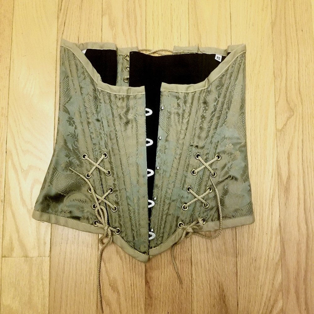 Green Lace-Up Corset